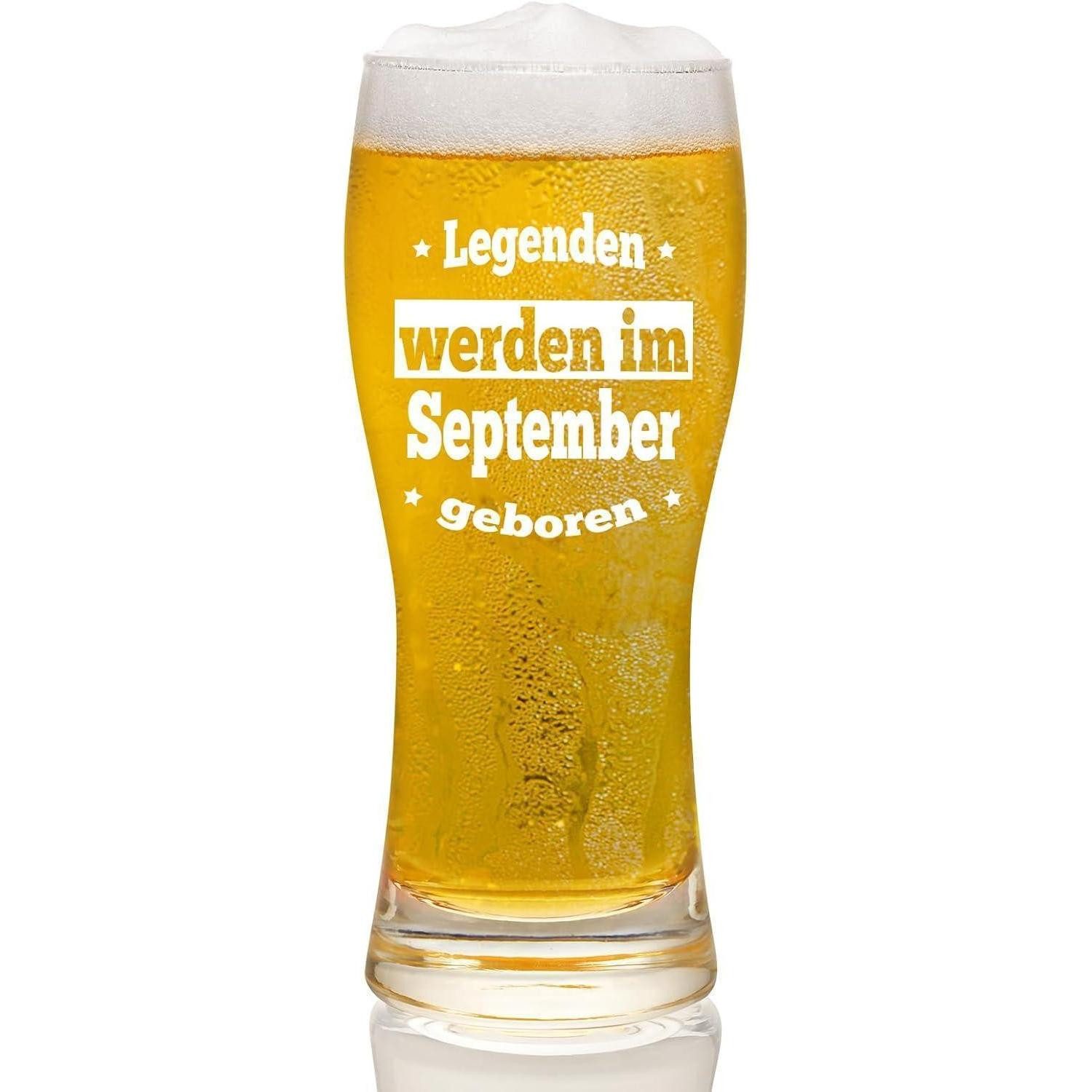 LuxusKollektion Bierglas Bierglas Geburtstagsgeschenk Männer September Geboren im September 2, Glas