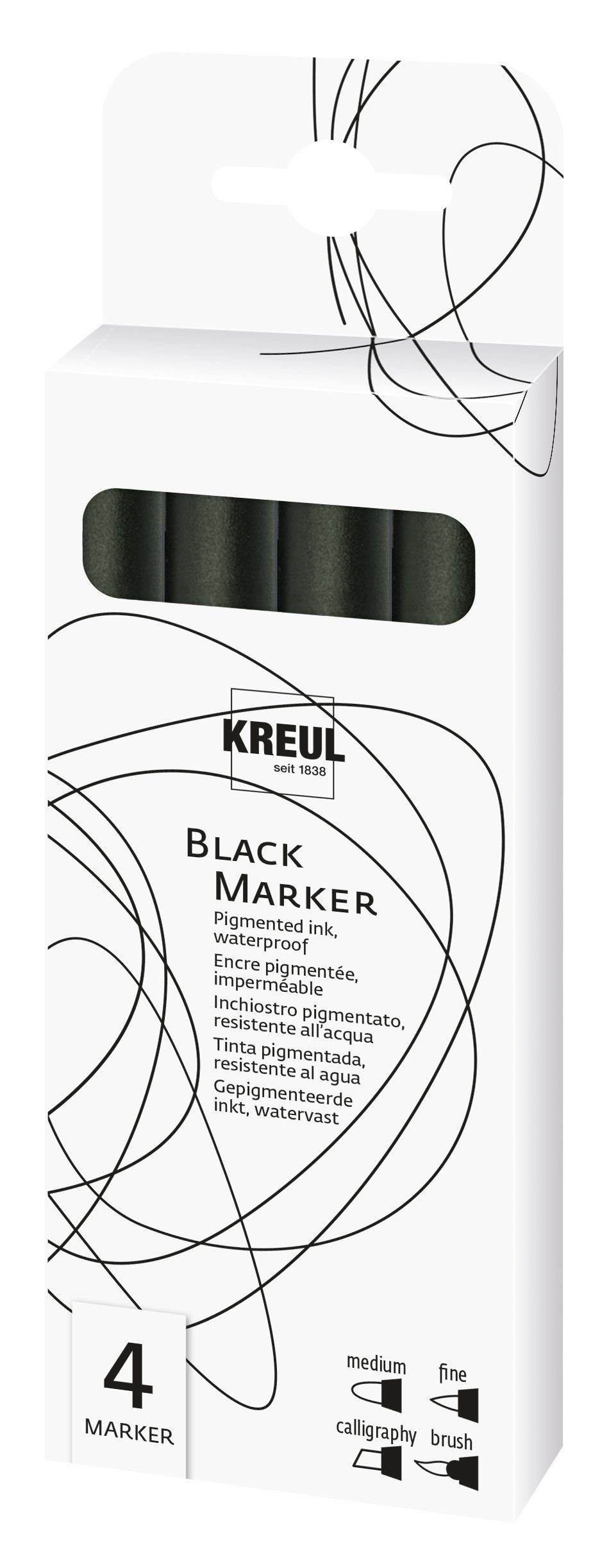 Kreul Marker Black Marker, 4 Stück