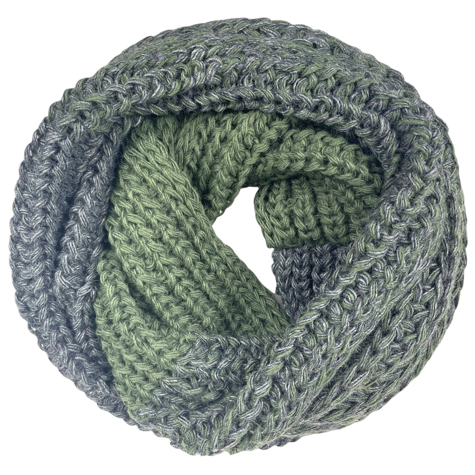 Taschen4life Bommelmütze Damen Mütze & Schal Set 36.64 (2 teilig, gestrickte Beanie mit großem Bommel & Loop Strickschal) locker gestrickt, mit großem Bommel
