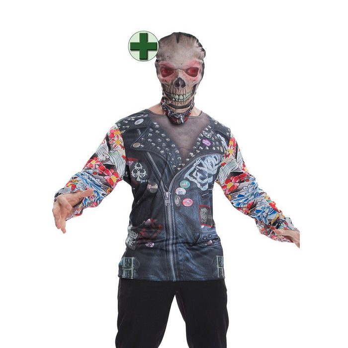 Karneval-Klamotten Kostüm Ghost Rider Herren fotorealistisches 3 D Shirt Männer Kostüm Halloween Karneval