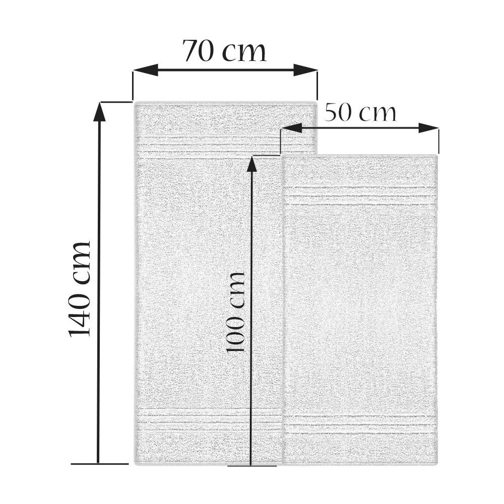 London, cm Nautic und 2x 4-tlg), grün (Set, Set Handtuch Opal 70x140 Frottee, Handtuch je Badetuch Lashuma 50x100 -