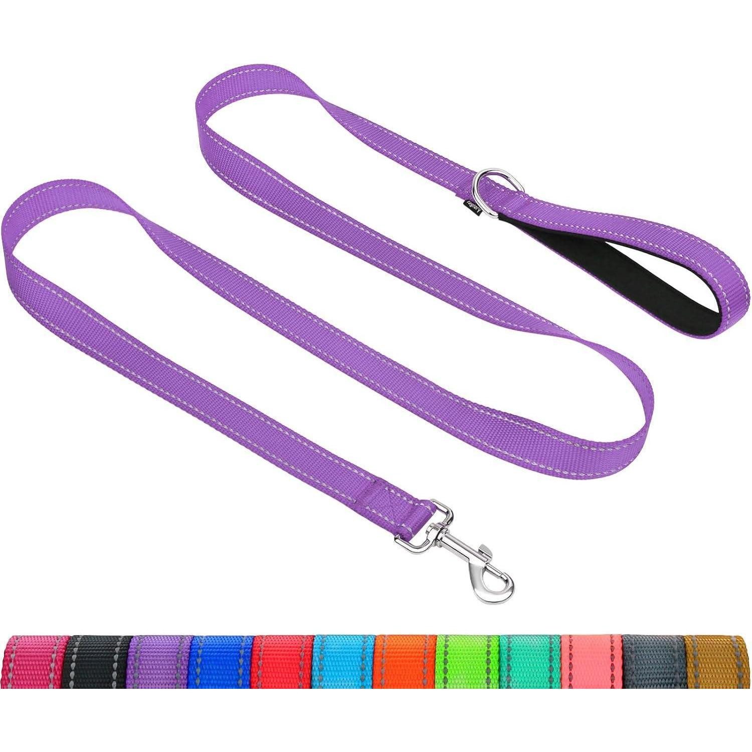 LuxusKollektion Hundeleine Hundeleine Reflektierend Gepolsterter 1.2 m x 2.5 cm 1er Pack Lila