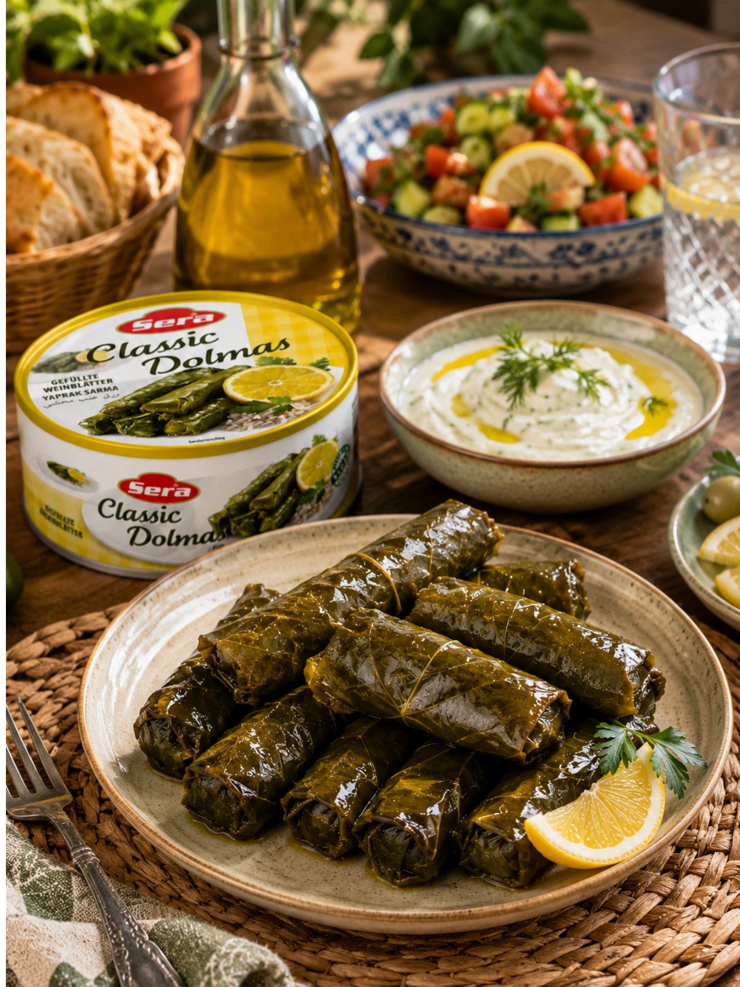 SERA FOOD Fertiggericht Gefüllte Weinblätter mit Reis – mediterran & servierfertig, (Vegane Konserven), Spezialität, servierfertig, vegan/vegetarisch, hochwerti – Bild 4 von 4