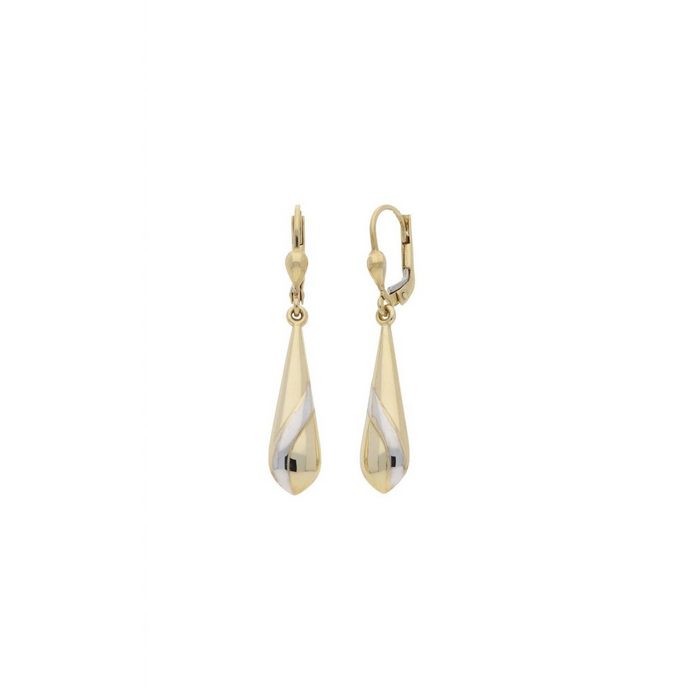 JuwelmaLux Paar Ohrhänger Ohrhänger Gold Weißgold Ohrringe 4 cm (2-tlg) Damen Ohrhänger Gold/ Weißgold 333/000 inkl. Schmuckschachtel