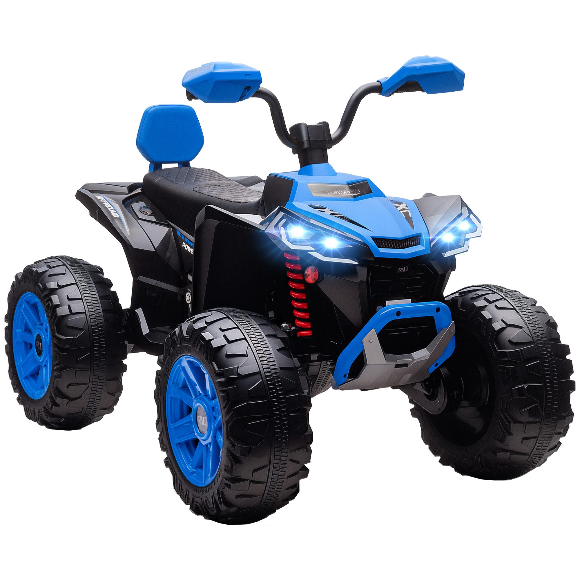 AIYAPLAY Elektro-Kinderquad 24V Elektro-Fahrzeug, 6,5 km/h Geschwindigkeit, Belastbarkeit 50 kg, (1-tlg), für 3-8 Jahre, Blau