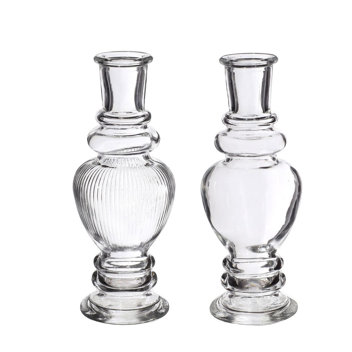 Dekovase Glasvase "Venice" 2er Set in Glasklar, Größe h.15.5 Ø 5.7cm