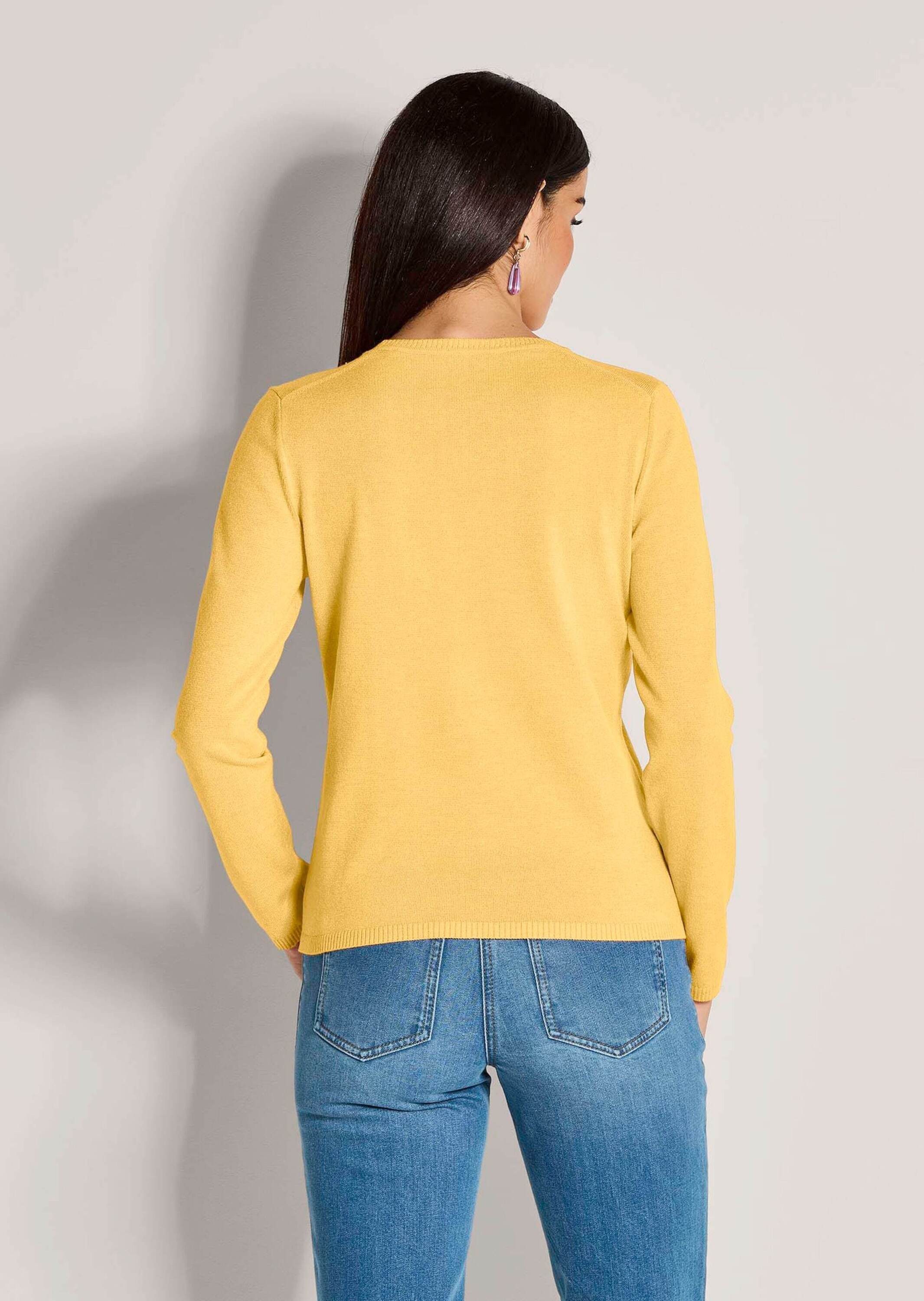 MADELEINE Strickpullover Leichtes Feinstrick-Oberteil mir Rundhals Modernes Longsleeve aus Modal, figurnaher Schnitt