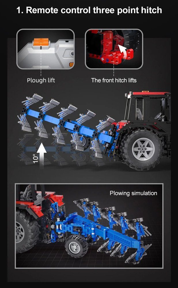 CaDA CaDA Farm Traktor 1/17 (1675 Teile) Konstruktionsspielsteine – Bild 4 von 5