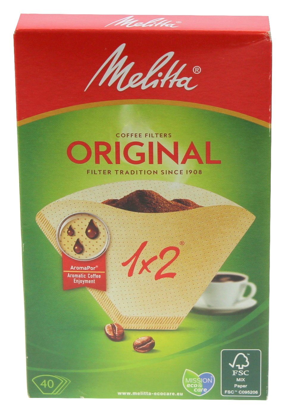 Melitta Filterkaffeemaschine Melitta 6658212 Kaffeefilter 1x2, 40 Stück, Kaffeemaschinen für