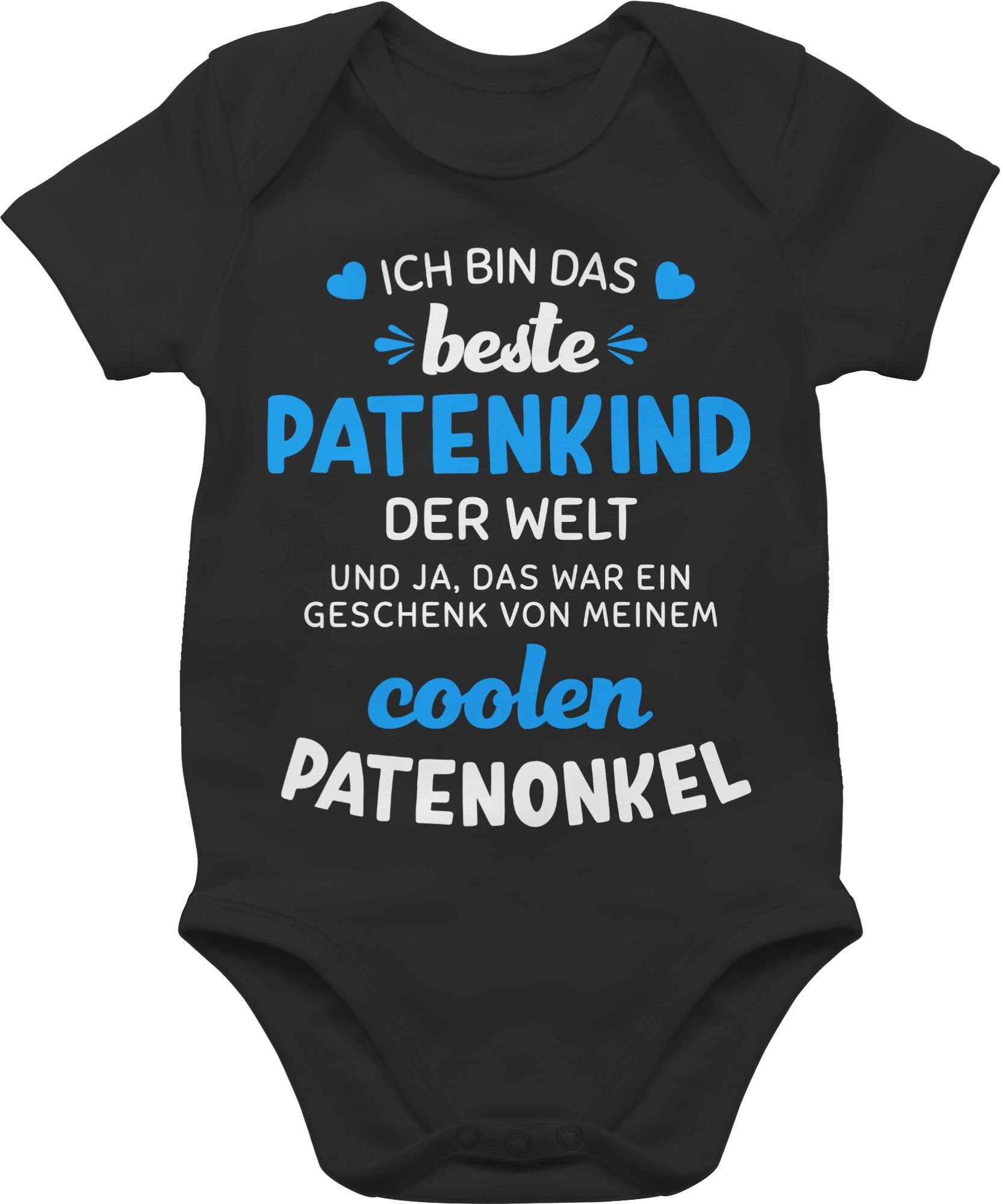 Shirtracer Shirtbody Ich bin das beste Patenkind der Welt weiß/blau Patenonkel Baby 1 Schwarz