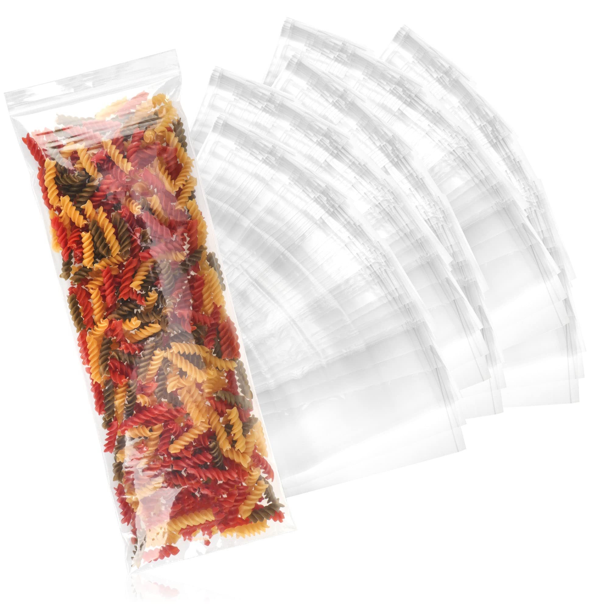 com-four Folienbeutel Druckverschlussbeutel, Transparente Tütchen mit Druckverschluss, Zip-Beutel wieder verschließbar 400 x 150 mm