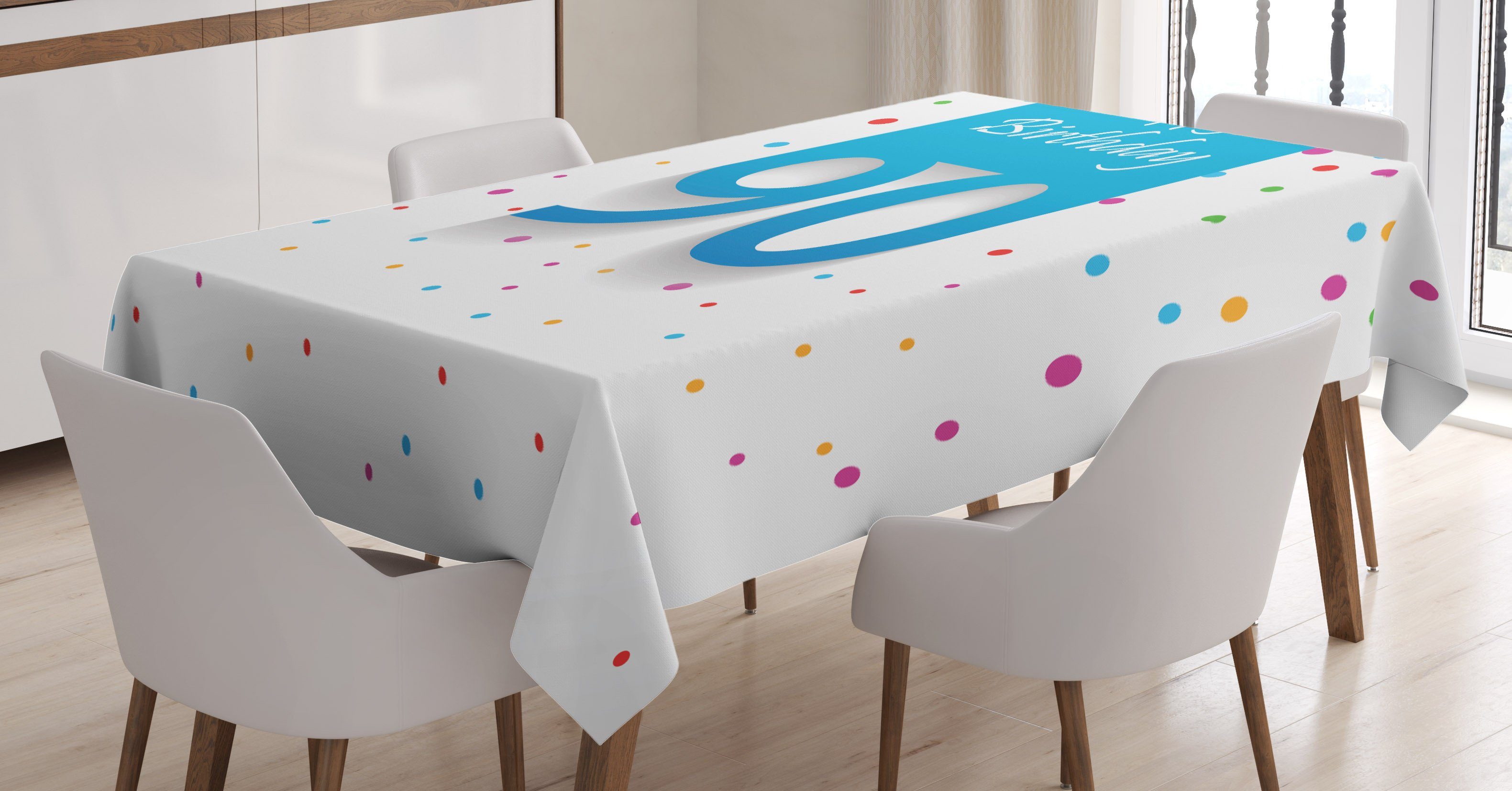 Abakuhaus Tischdecke Farbfest Waschbar Für den Außen Bereich geeignet Klare Farben, Bunt Alter 90 Tupfen