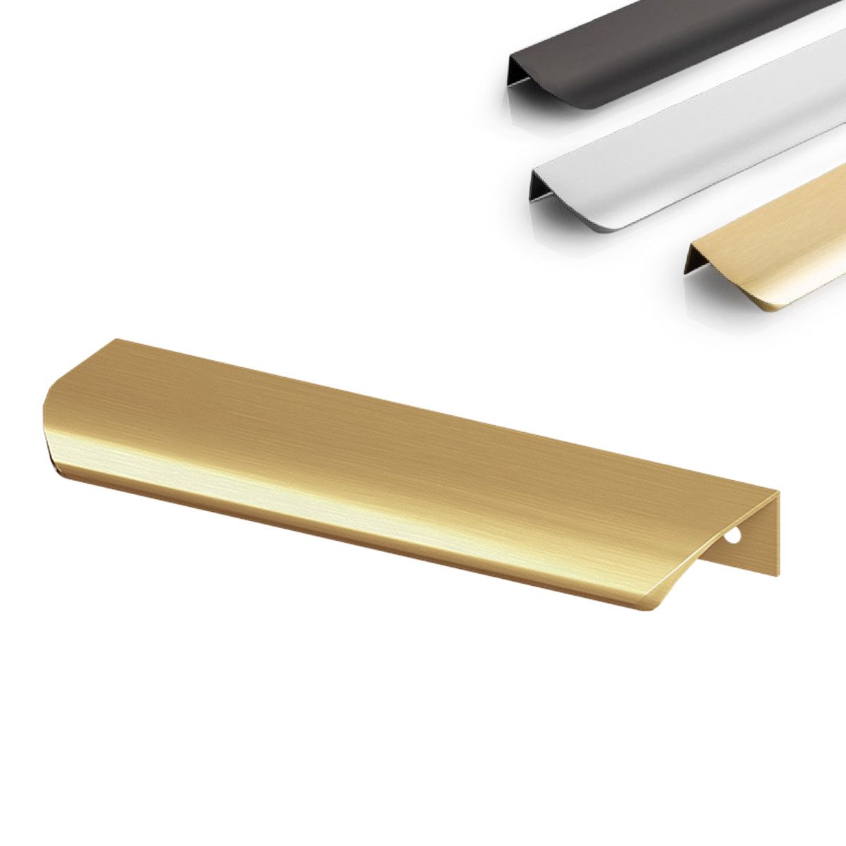 Prima-Online Möbelgriff Möbelgriff Griffleiste Aluminium Gold gebürstet 52-1200mm Küchengriff