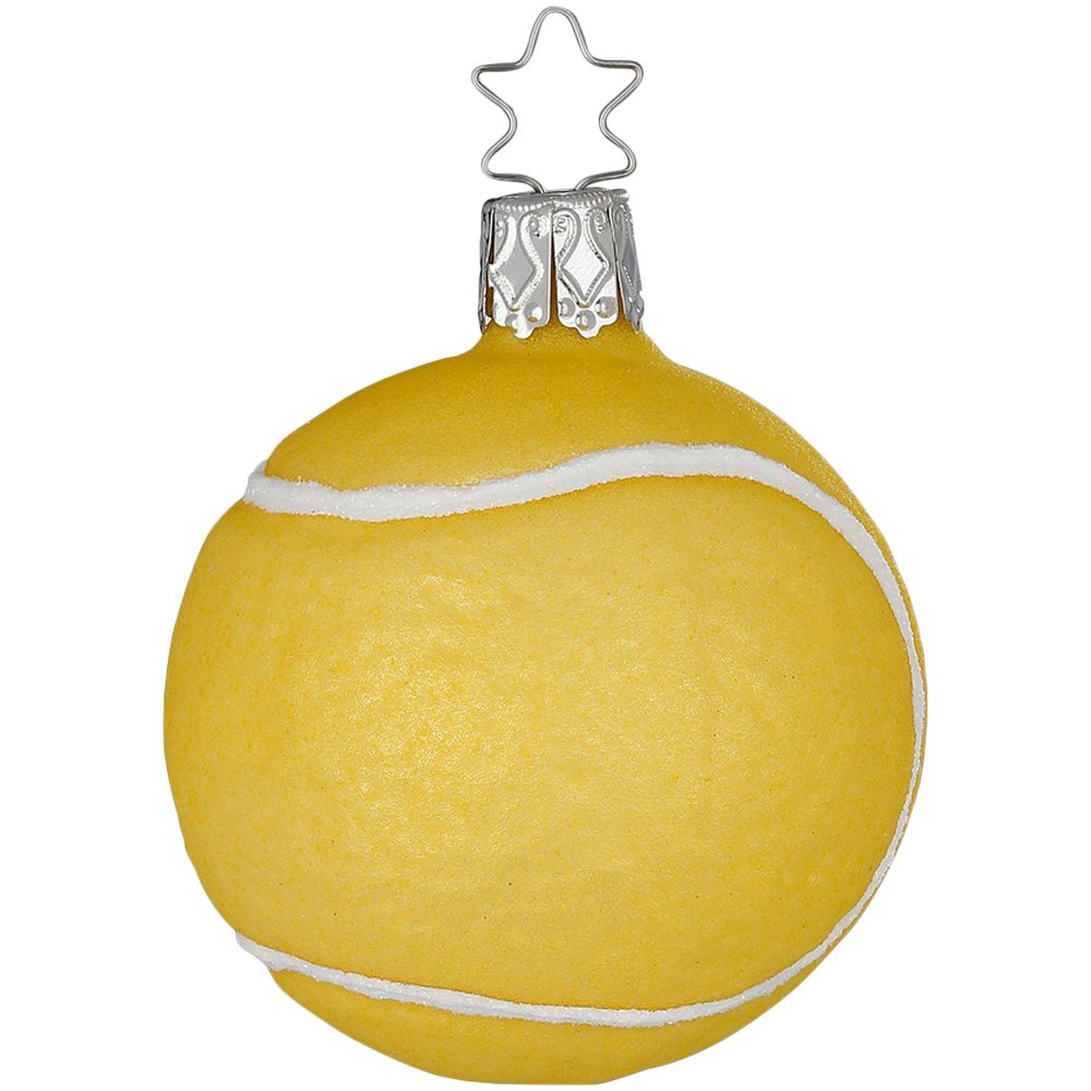 INGE-GLAS® Christbaumschmuck Tennisball 6,5cm (1-tlg), mundgeblasen, handbemalt