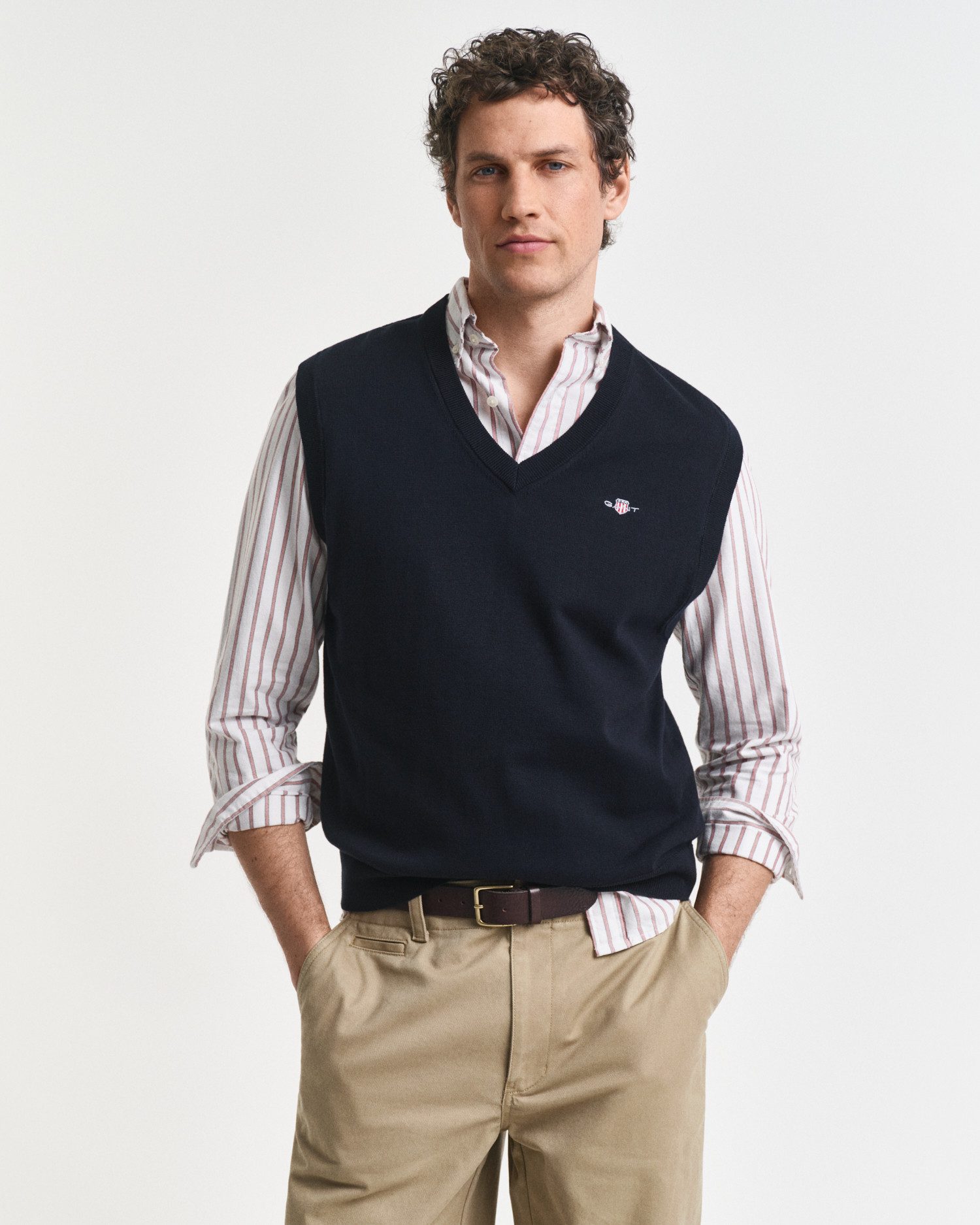Gant Pullunder CLASSIC COTTON VEST V-Ausschnitt, regular fit