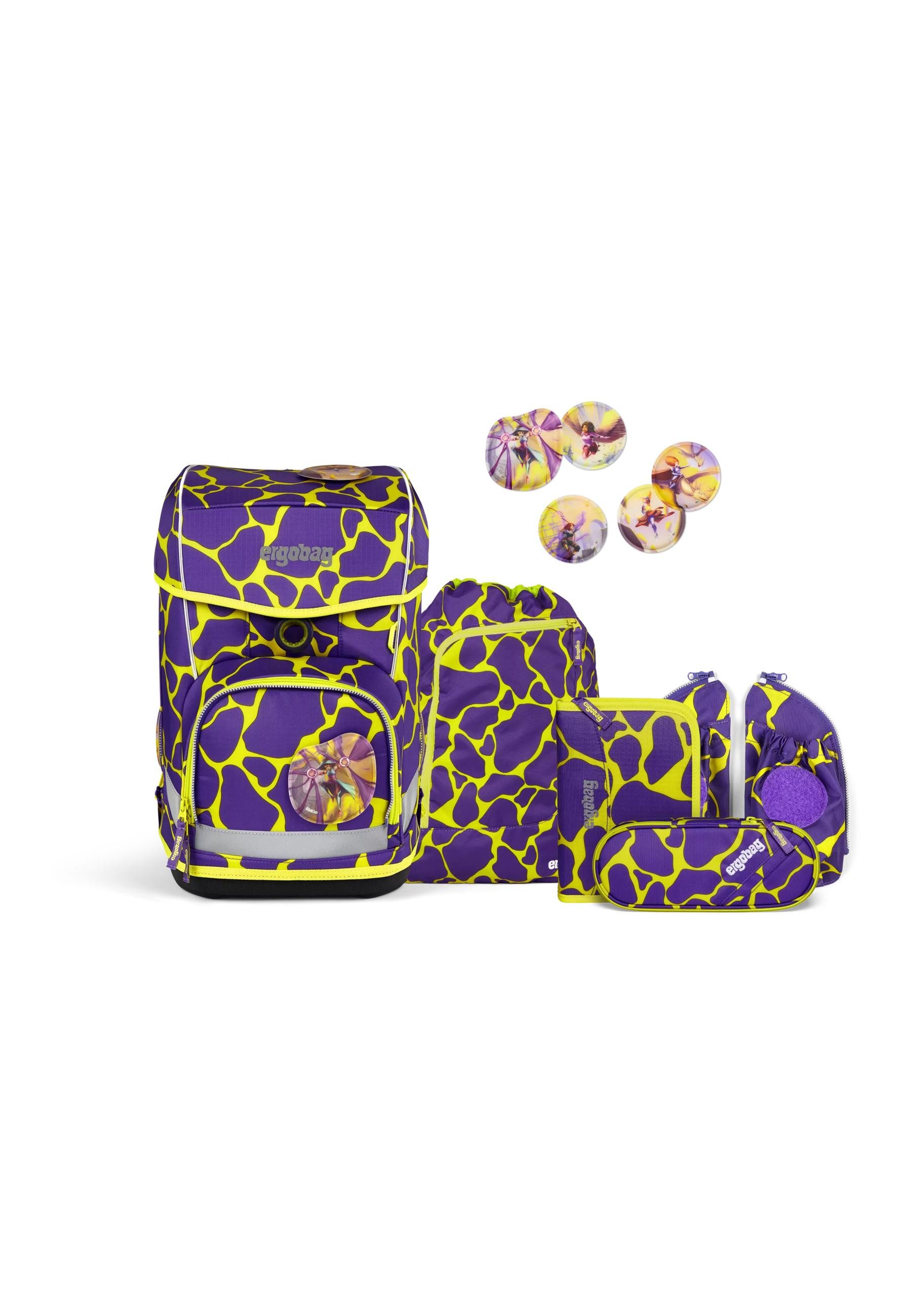 ergobag Schulranzen cubo light Set (5-tlg., 5-teiliges Set), wiegt nur 780g
