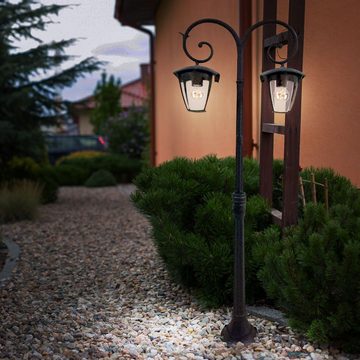 V-TAC Außen-Stehlampe, Leuchtmittel nicht inklusive, Außen Leuchte Garten Weg Kandelaber ALU Steh Beleuchtung IP44 Glas