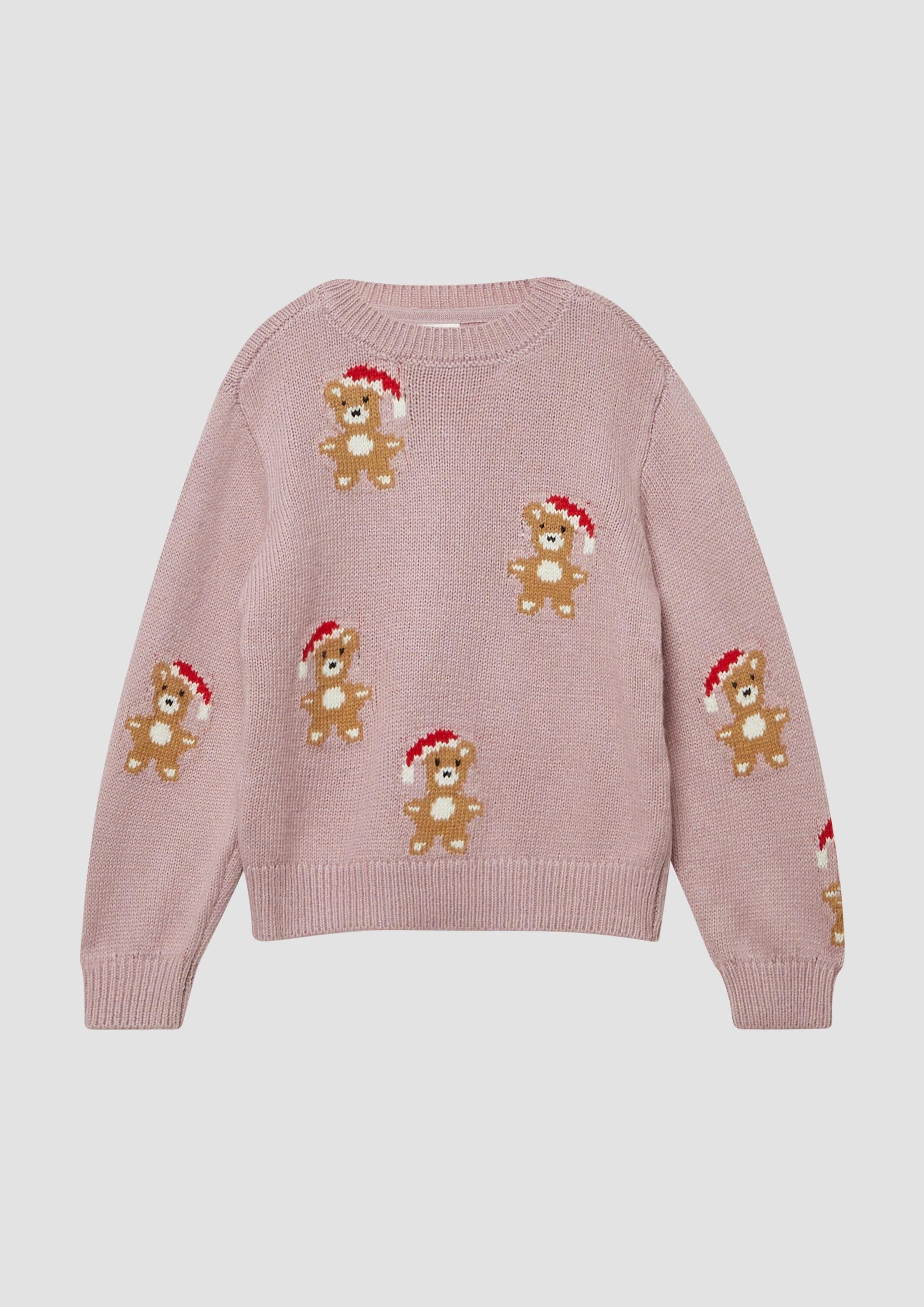 s.Oliver Longpullover Strickpullover Weicher Loose Fit Strickpullover mit Weihnachtsmotiven