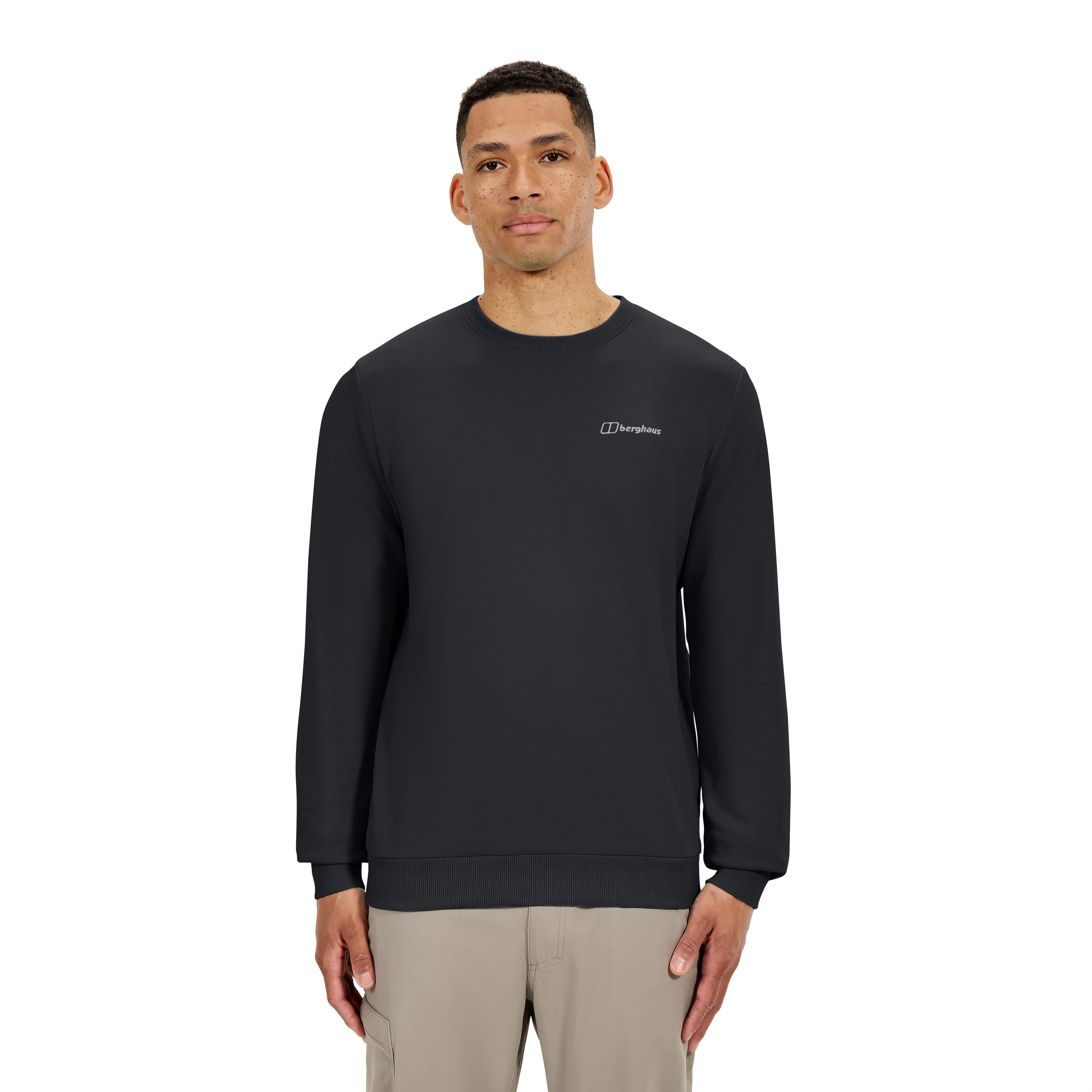 Berghaus Longsleeve M LOGO CREW LIGHT superwarme Schicht, sportlicher Stil, Rundhalsausschnitt