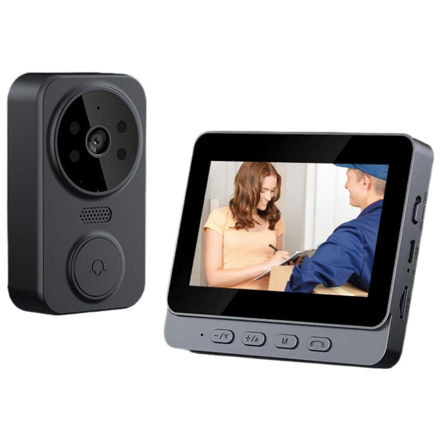 AIMAX Video-Türsprechanlage Videotürklingel Video Doorbell Wireless Außenkamera WLAN (mit türöffner, mit 4,3" Touchscreen mit Weitwinkel Kamera Videosprechanlagen)