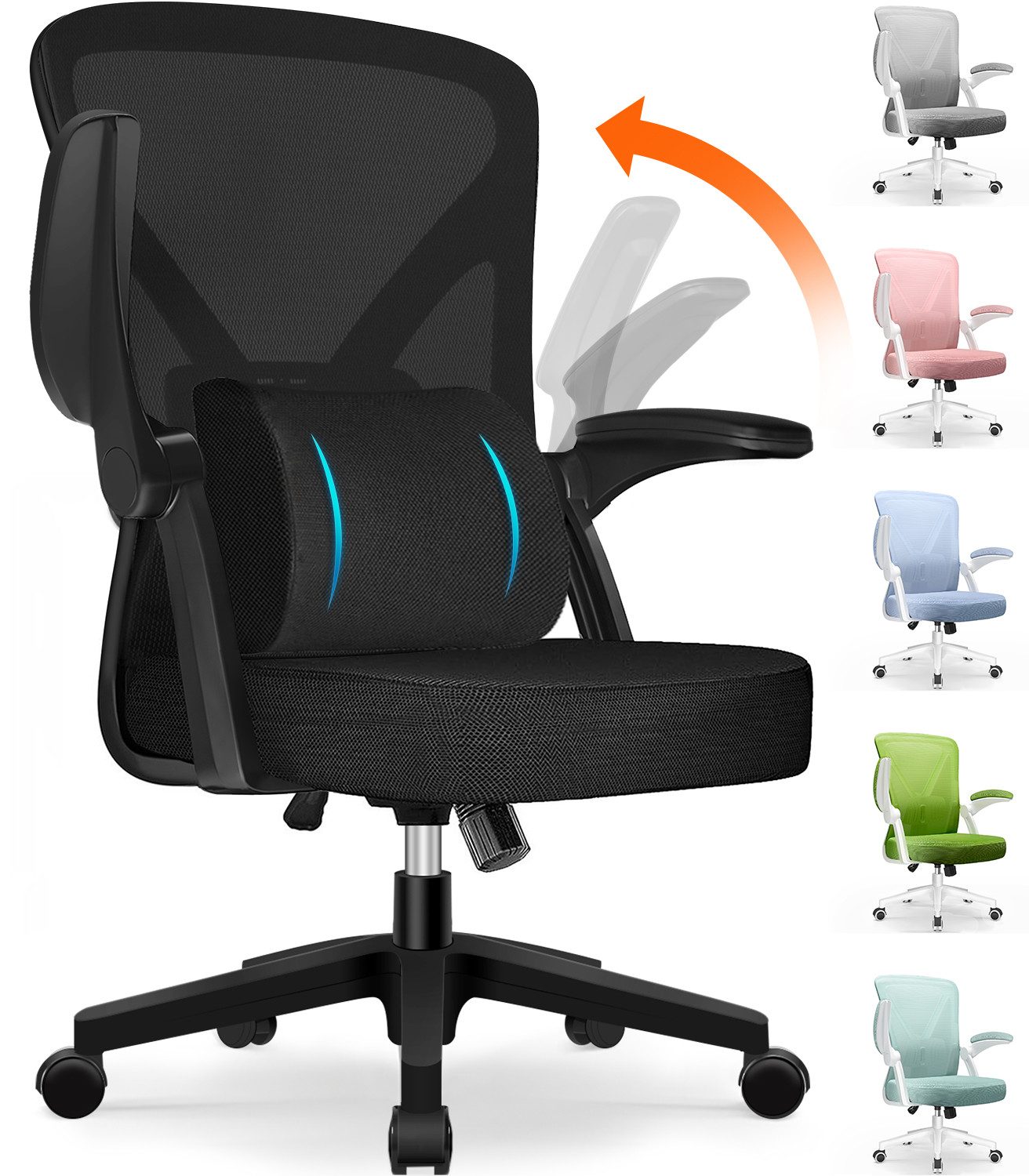 Hiazurm Bürostuhl Homeoffice Stuhl,Schminkstuhl mit Armlehnen,Drehstuhl günstig online kaufen