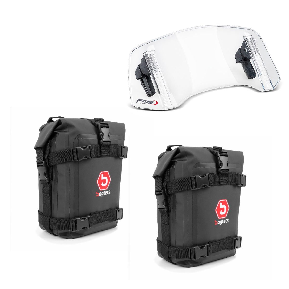 Bagtecs Rahmentasche Set 2x Sturzbügeltasche # K3 passend für Schutzbügel wasserdicht 6L mi