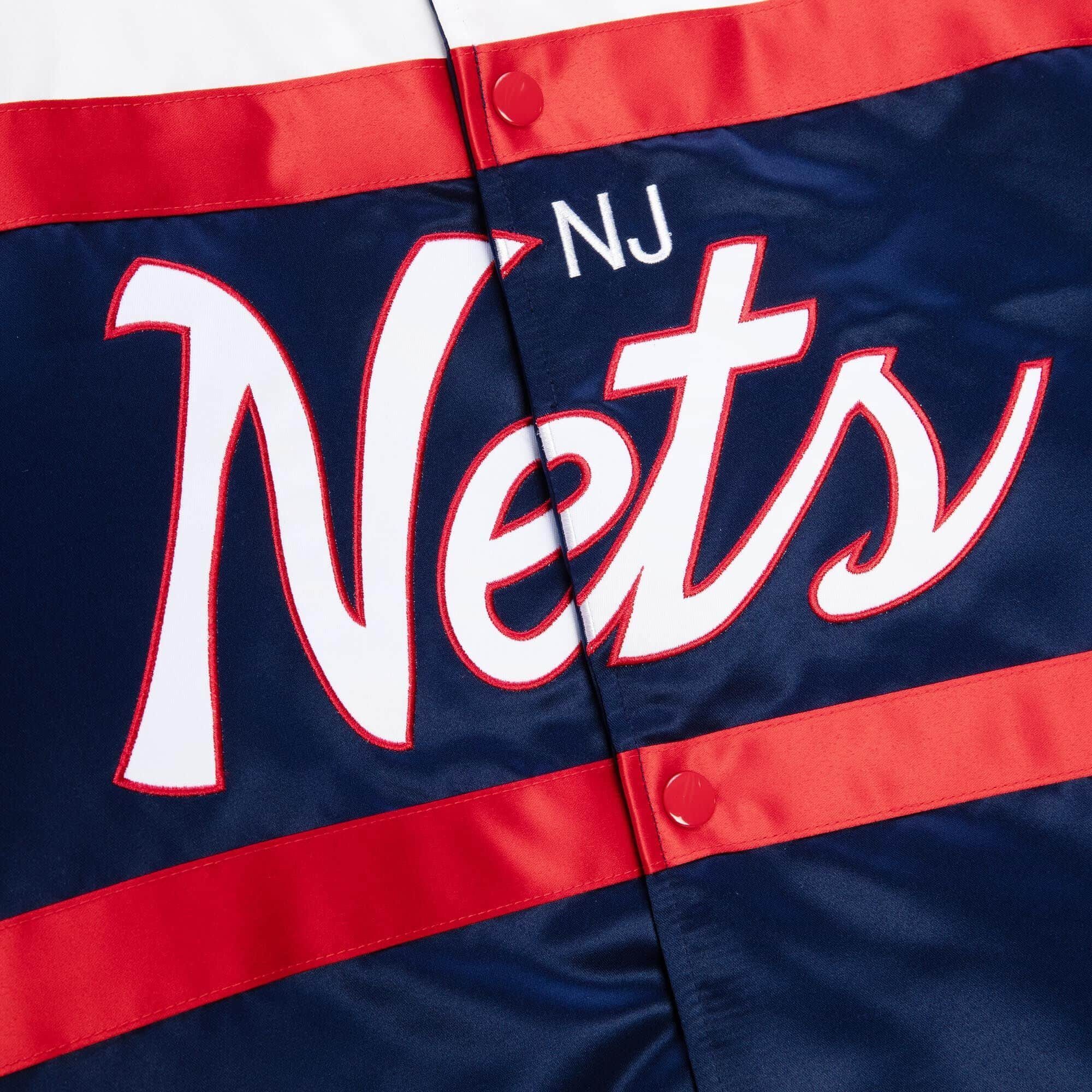 Damen Jacken Mitchell & Ness Windbreaker Heavyweight Satin SCRIPT New Jersey Nets