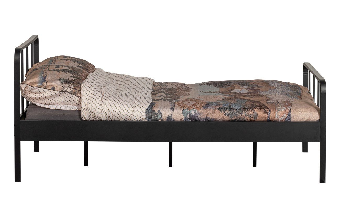 WOOOD Bettgestell Mees aus Metall Schwarz, 120x200 cm