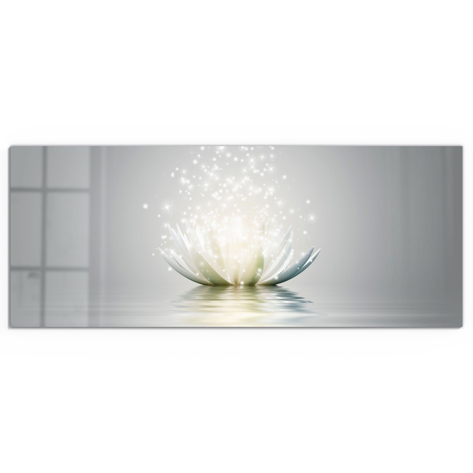 DEQORI Glasbild 'Funkelnde Lotusblüte', 'Funkelnde Lotusblüte', Glas Wandbi günstig online kaufen