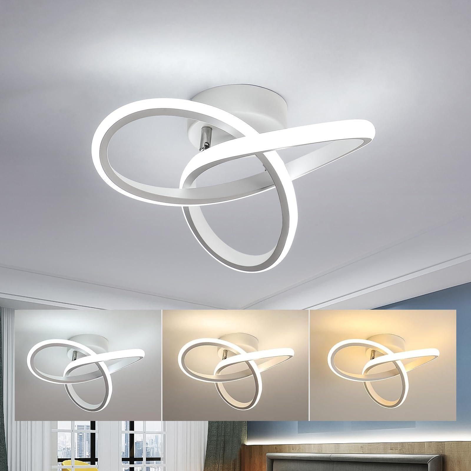 RWEUOQ LED Deckenleuchte Dimmbare moderne LED-Deckenleuchte, günstig online kaufen