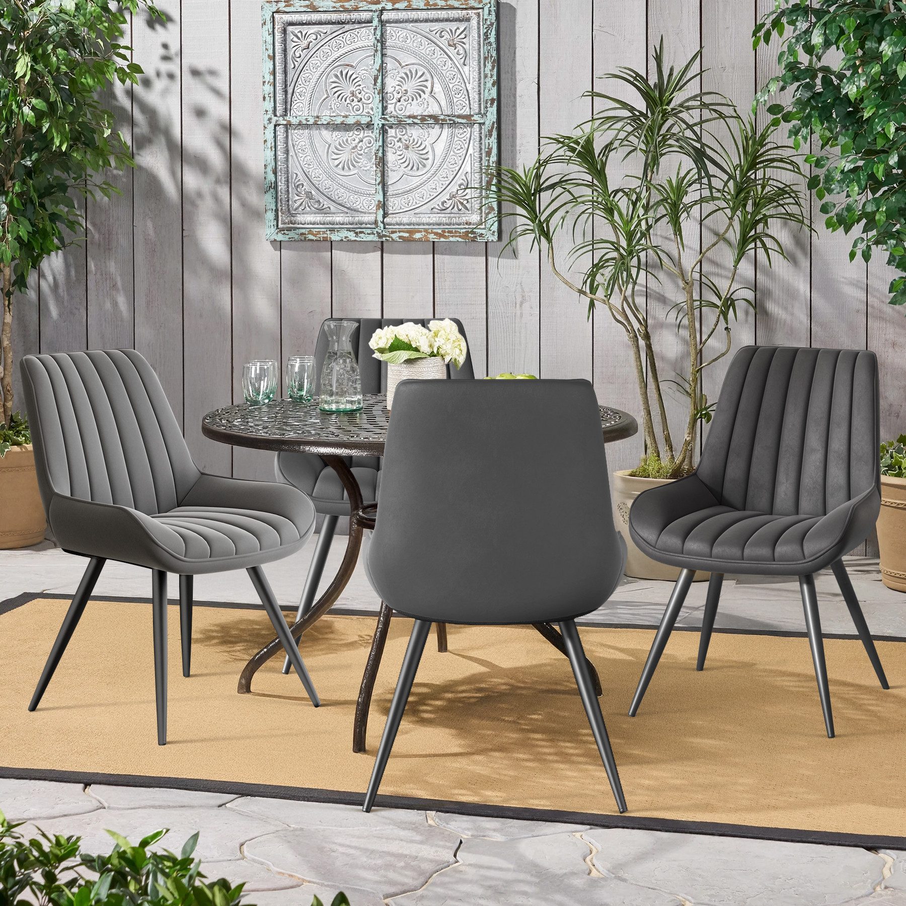 HawthyHome Esszimmerstuhl bequeme Polsterstühle Küchenstuhl (4 St), mit Rückenlehne Metallbeine, 4er Set