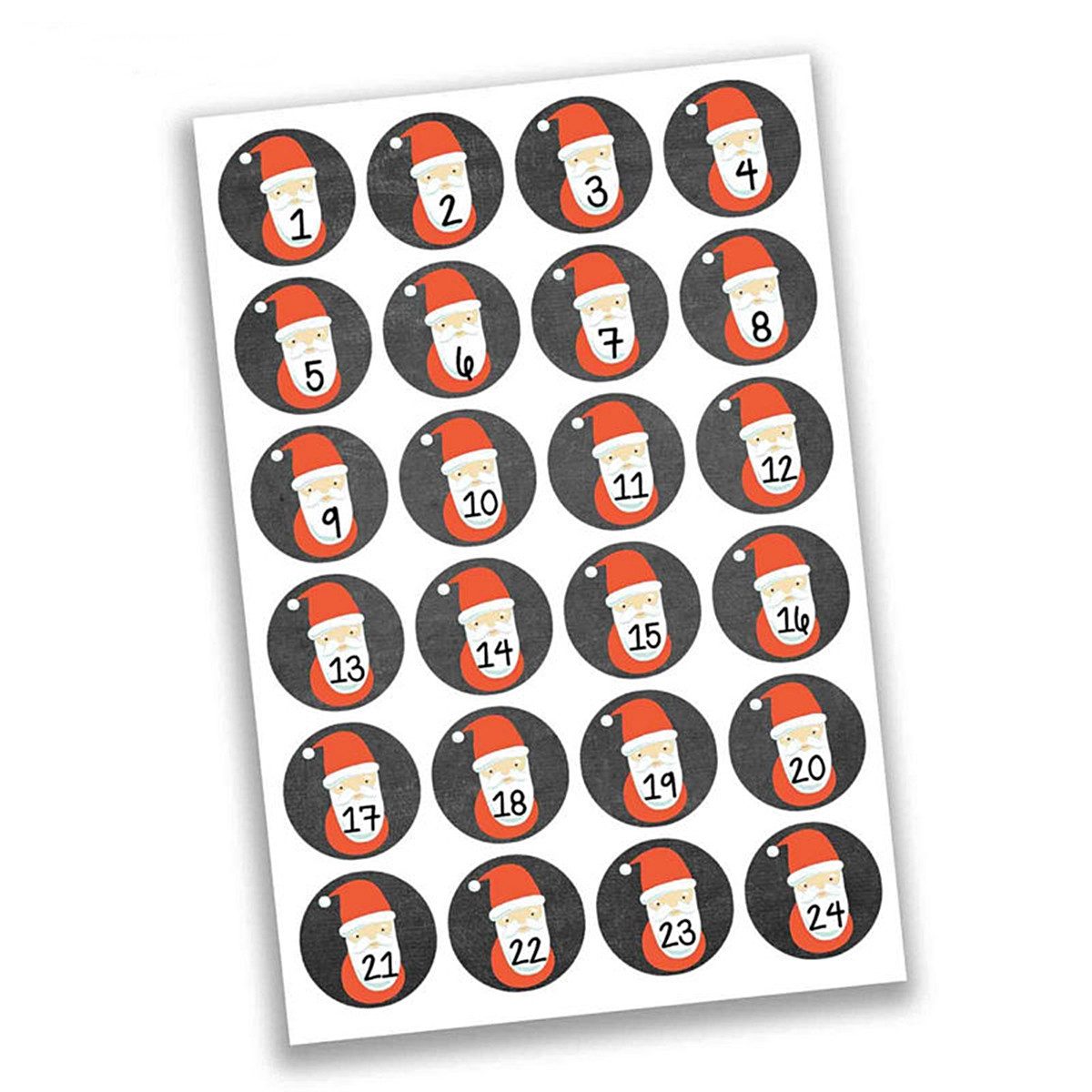PAPIERDRACHEN DIY-Adventskalender 24 Zahlenaufkleber - Papier selbstklebend (24-tlg)