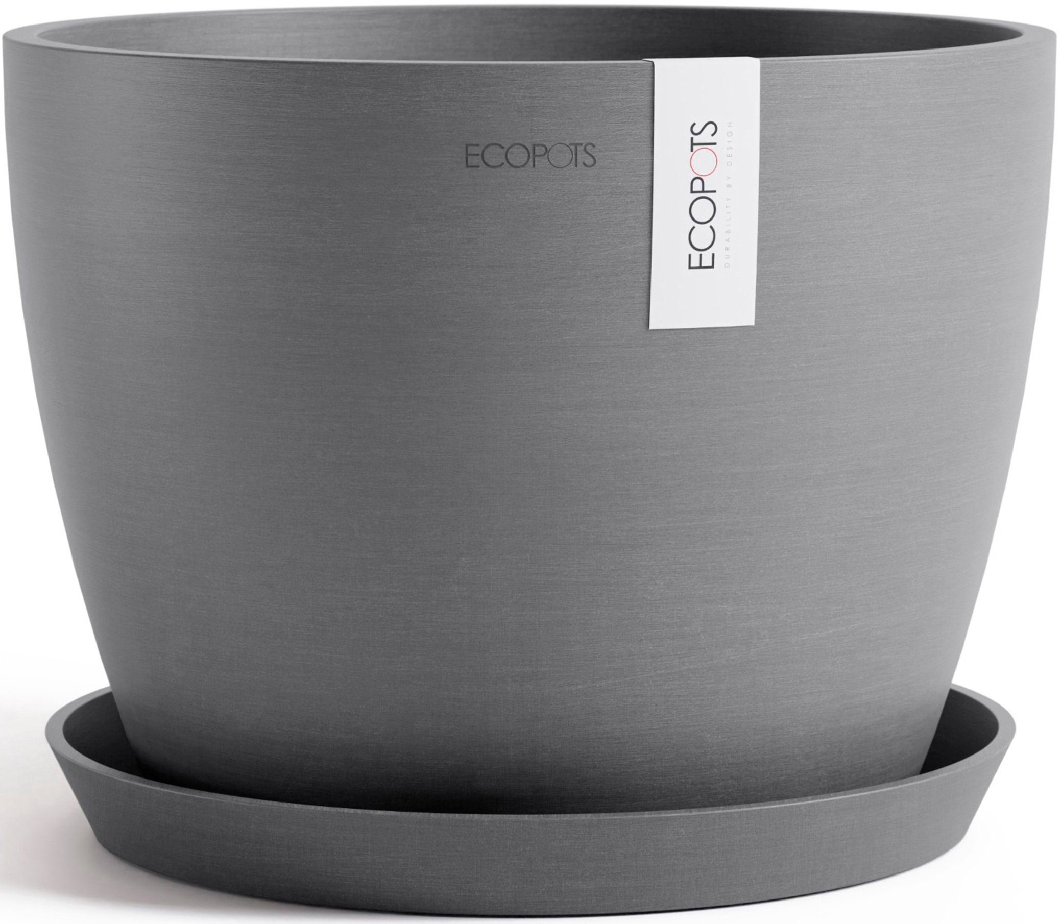ECOPOTS Blumentopf Stockholm 31 Grau, für innen und außen: frostsicher, bruchsicher und lichtbeständig