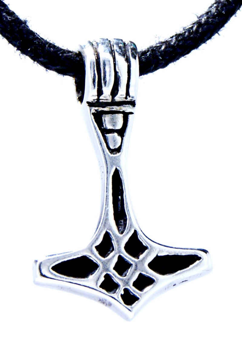 Kiss of Leather Kettenanhänger Thorshammer Anhänger klein 925 Silber Thor Hammer Wikinger Mjölnir