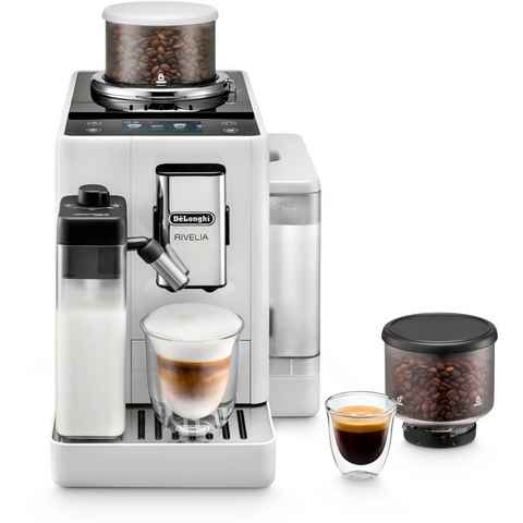 De'Longhi Kaffeevollautomat Rivelia EXAM440.55.W, zwei 250g-Bohnencontainer, weiß