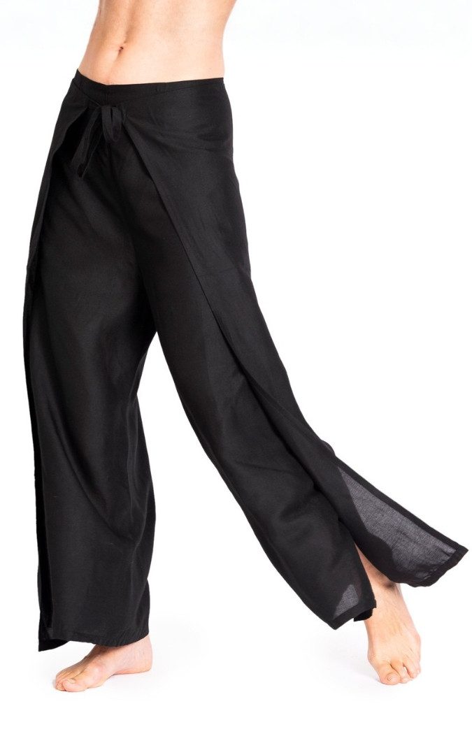 PANASIAM Palazzohose Hosenrock Damen aus leichter Viskose - elegante weite Palazzo Hose Wickelhose einfarbig - gerader Schnitt - luftige Sommerhose Boho Stil