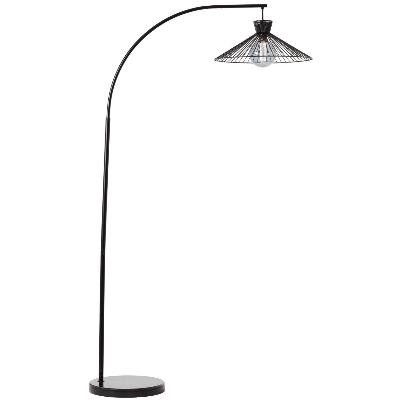 Brilliant Stehlampe 1,7m E27, schwarz Elmont matt 52W, Elmont, A60, 1x Bogenstandleuchte geeigne