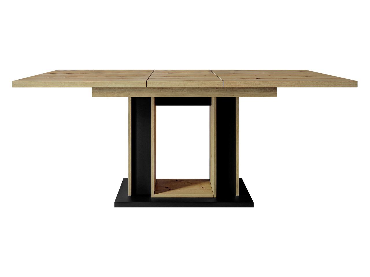 Esstisch der MIRJAN24 befindet Tischplatte unter (Ausziehbarer), cm Forest Einlegeplatte sich 140-180x90x75