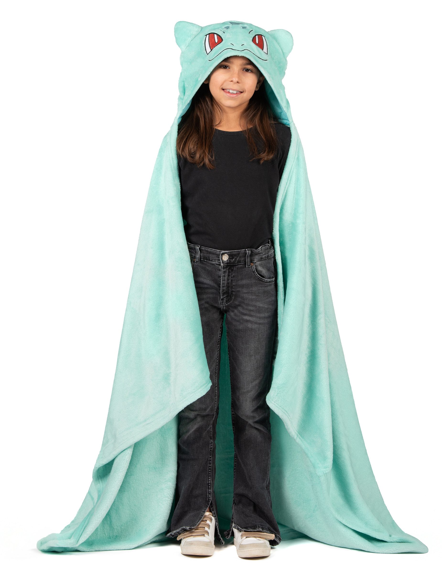 LYO Kostüm Pokemon Bisasam Kapuzen Fleece Plaid für Kinder