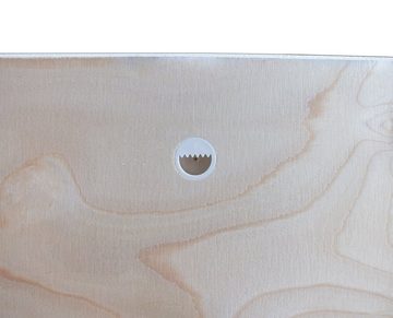 queence Holzbild Plank - Echtholz - Strand - Meer - Beach - Geschenk, Strandhafer 2 (1 St), 50x50x2 cm - mit Aufhängung für die Wand - Verschiedene Motive