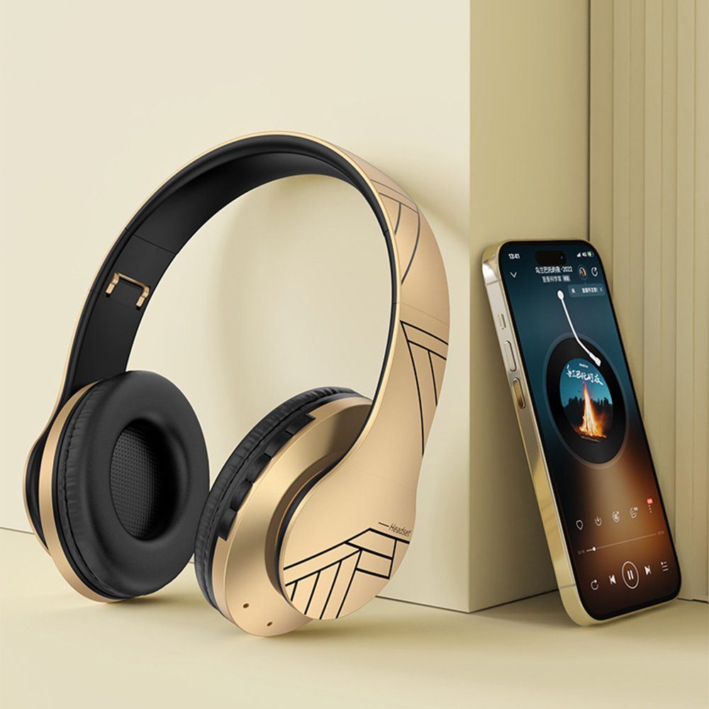 Kopfhörer, Bluetooth-Kopfhörer GelldG Faltbare Stereo blau Bluetooth Kopfhörer Kabellos Over-Ear