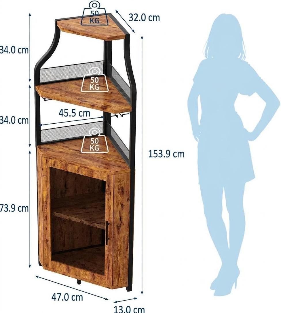 GarveeMore Weinschrank Weinregal Eckschrank Weinständer Barschrank mit Glashalter