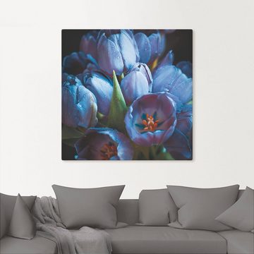 Artland Leinwandbild Tulpen Blau, Blumen (1 St), auf Keilrahmen gespannt