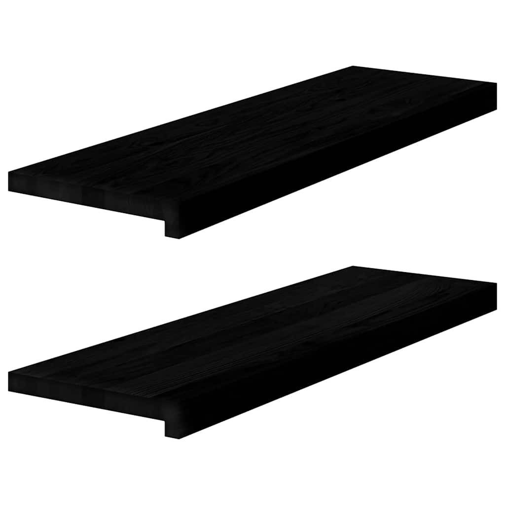 vidaXL Fensterbank 80 x 30 x 2 cm Fensterbänke 2 Stk Dunkelbraun 80x30x2 cm Massivholz Ei