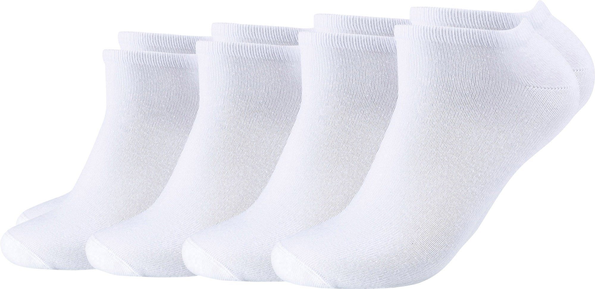 Camano s.Oliver Sneakersocken Unisex-Sneaker-Socken 4 Paar Uni weiß