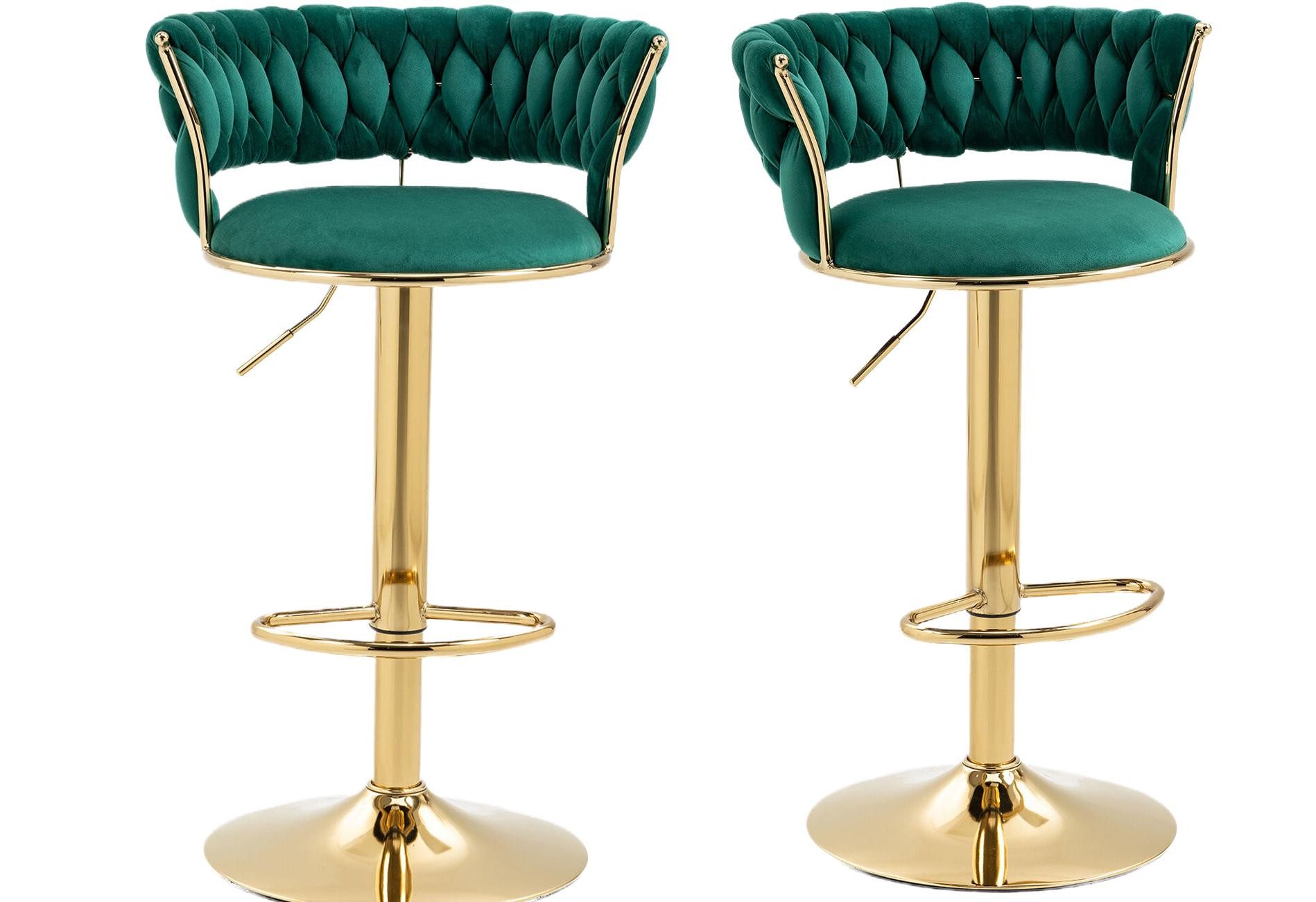 LVHOM Barhocker silber/goldene Stuhlbeine, Moderne Samt-Hochstuhl/Barstuhl günstig online kaufen