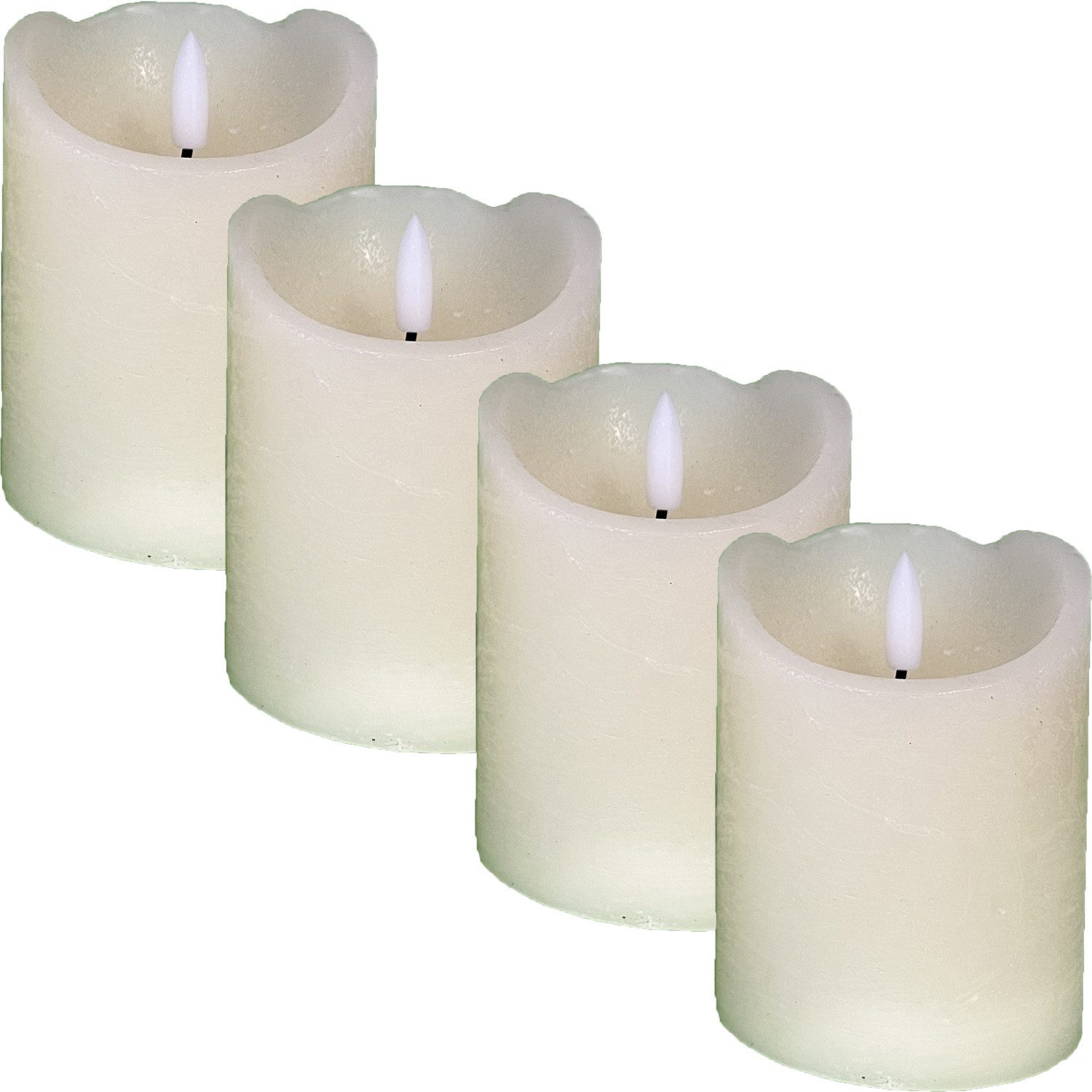 Marrakesch Orient & Mediterran Interior LED-Kerze 4er Set Vintage Echtwachs günstig online kaufen