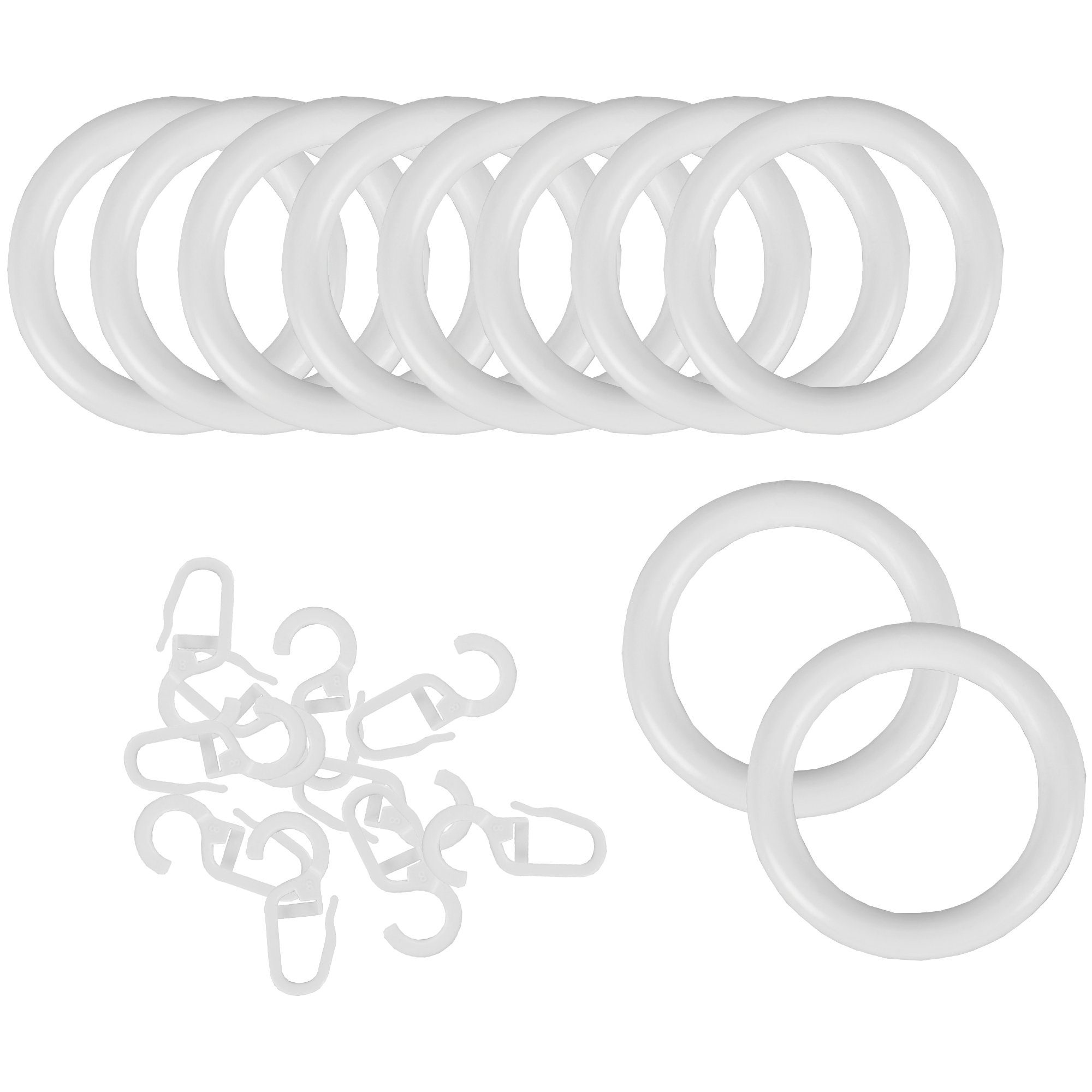 Gardinenstangenhalter, Bestlivings, Gardinenstange bis 28mm Ø, (10-St), Gardinenringe Ø40mm (Innendurchmesser) inkl. Faltenleghaken, für Vorhänge und Gardinen Schwarz