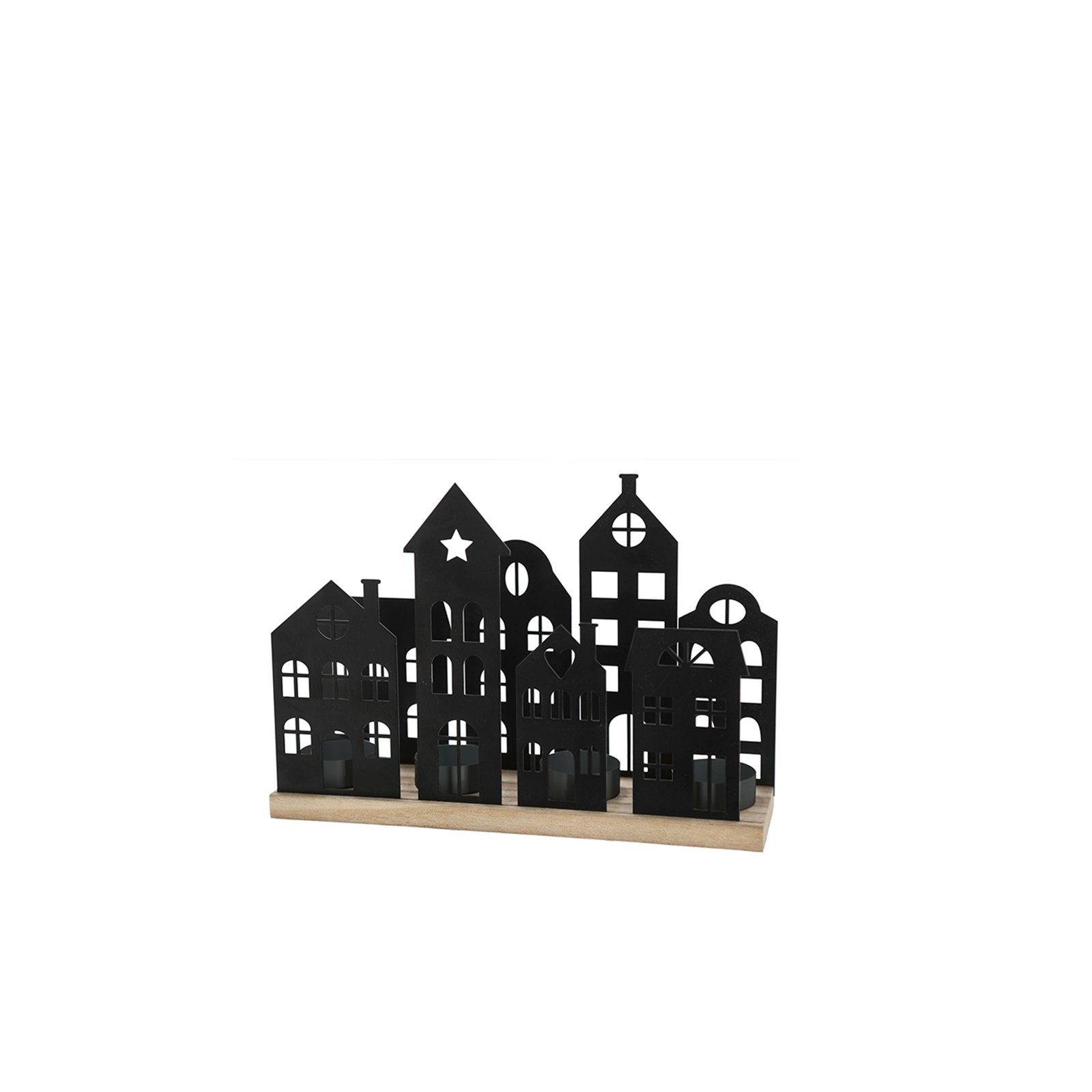 HTI-Living Weihnachtsdorf Kerzenhalter Schwarz Adventsdorf, Weihnachtsdorf günstig online kaufen