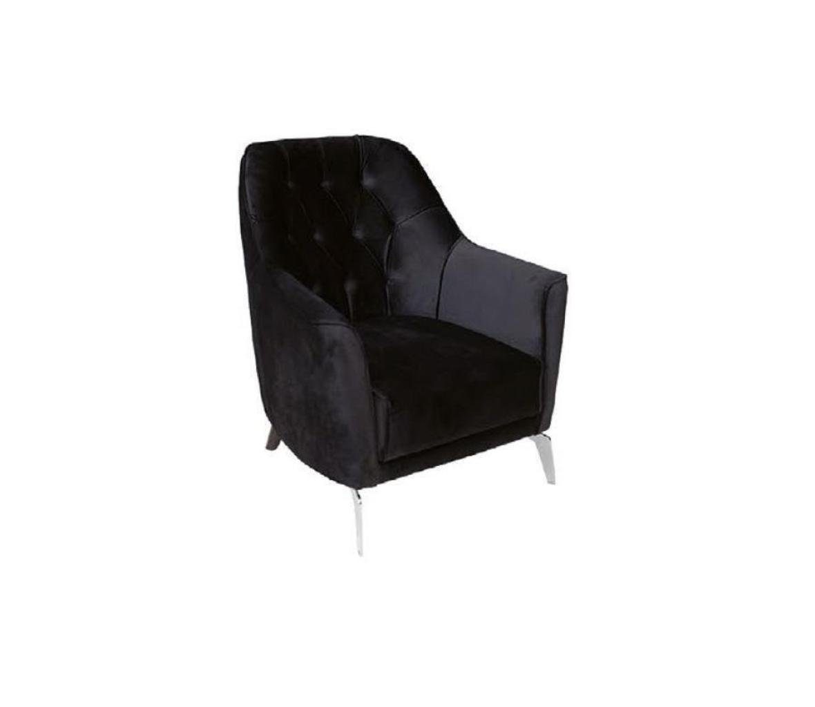 JVmoebel Chesterfield-Sessel Schwarzer Luxus Club Lounge Sessel Lehn Stuhl Einsitzer Fernseh (1-St., 1x nur Sessel), Made in Europa